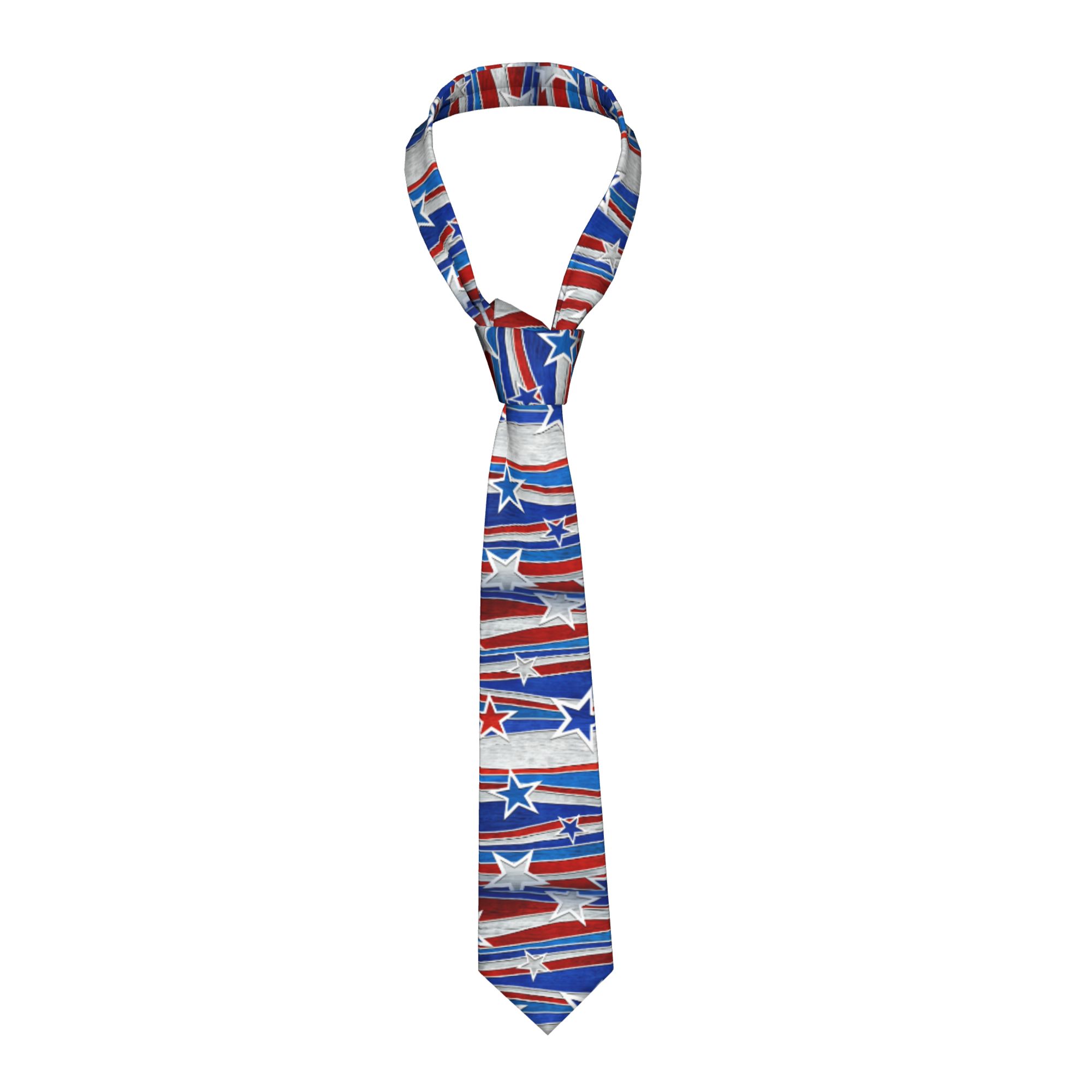 Men Accessories To Wear - French Flag Stripes Tie Retro Casual