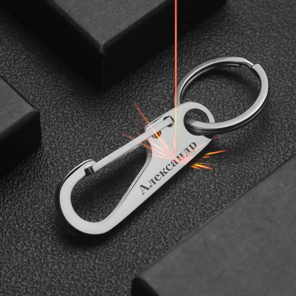Men Accessories Silver - 304 Stainless Steel Keyring Personalized Name
