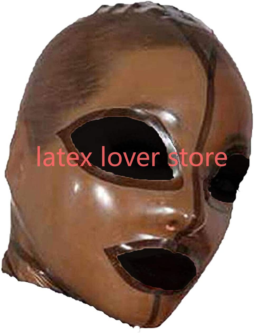 Men Accessories To Wear - Latex Mask Transparen Brown Rubber Unisex