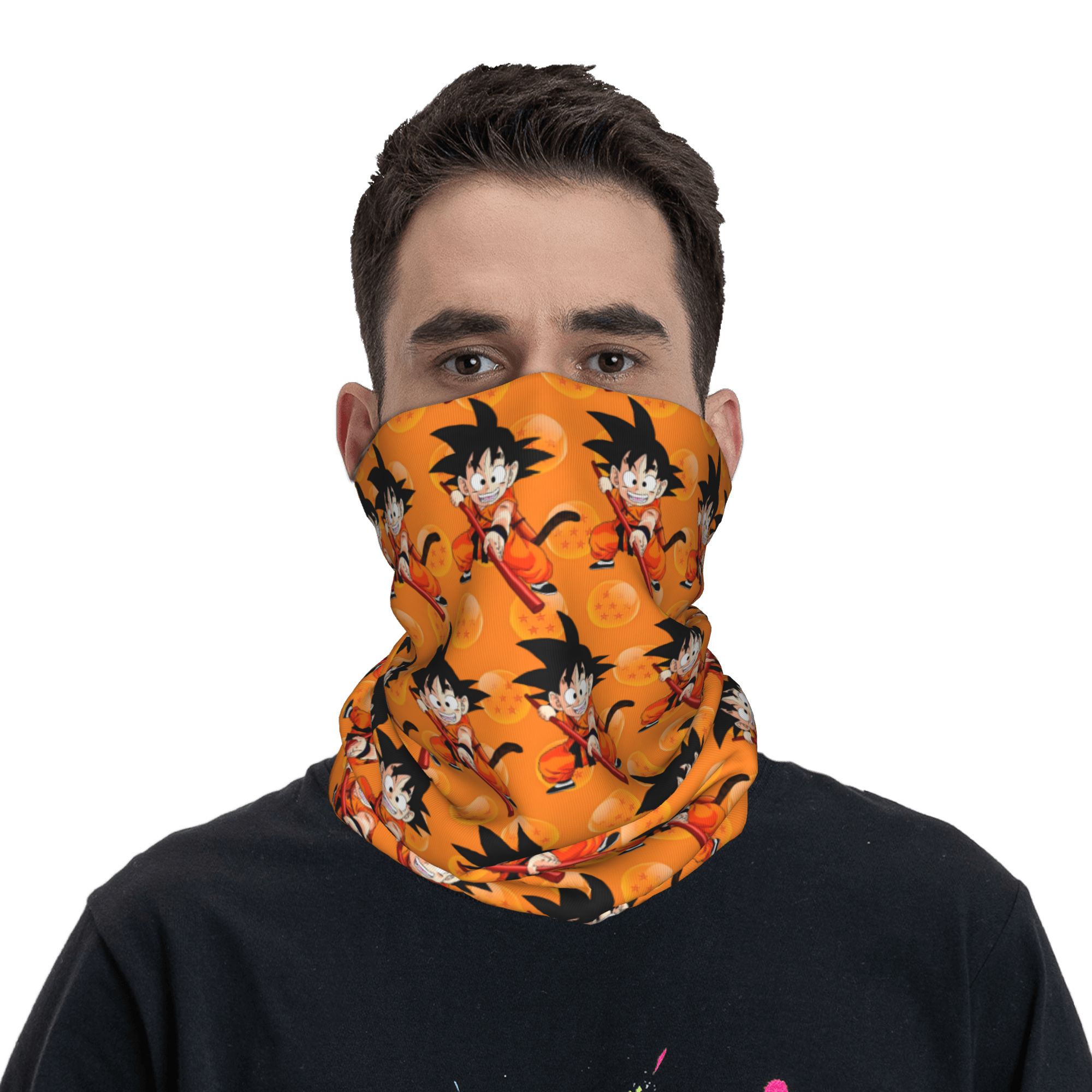 Men Accessories For Neck - Custom Goku Anime Bandana Neck Gaiter
