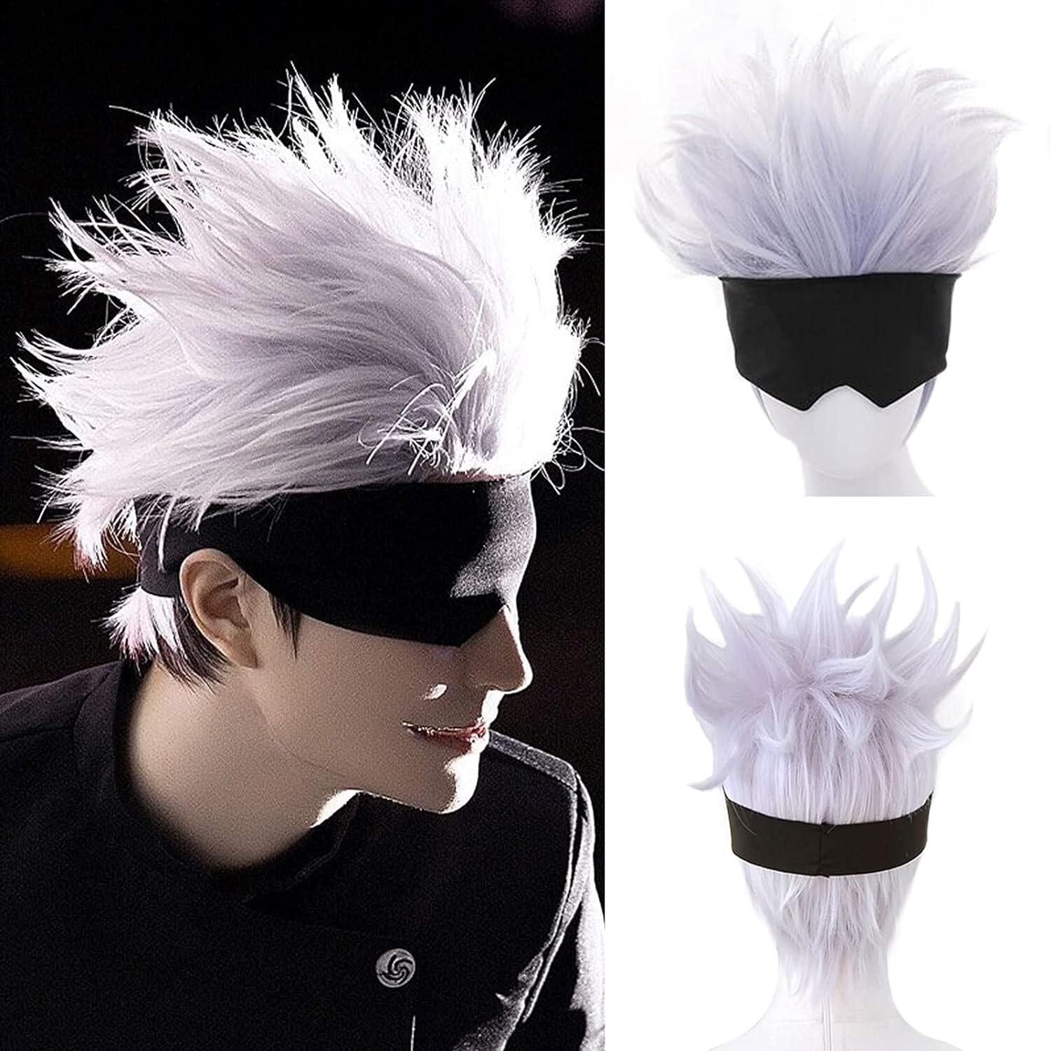 Black Blindfold + Short Wavy C - đánh giá và giá Men Accessories Silver
