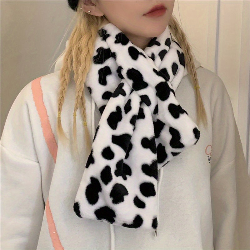 1pc 1pcs Winter Warm Cow Print - đánh giá và giá Men Accessories For Neck
