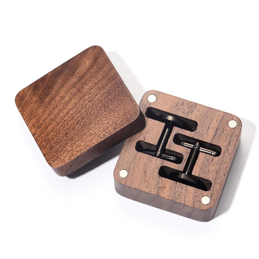 Walnut Cufflink Box Solid Wood - đánh giá và giá Men Accessories Organiser