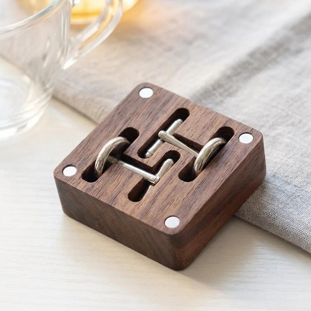 Walnut Cufflink Box Solid Wood - đánh giá và giá Men Accessories Organiser