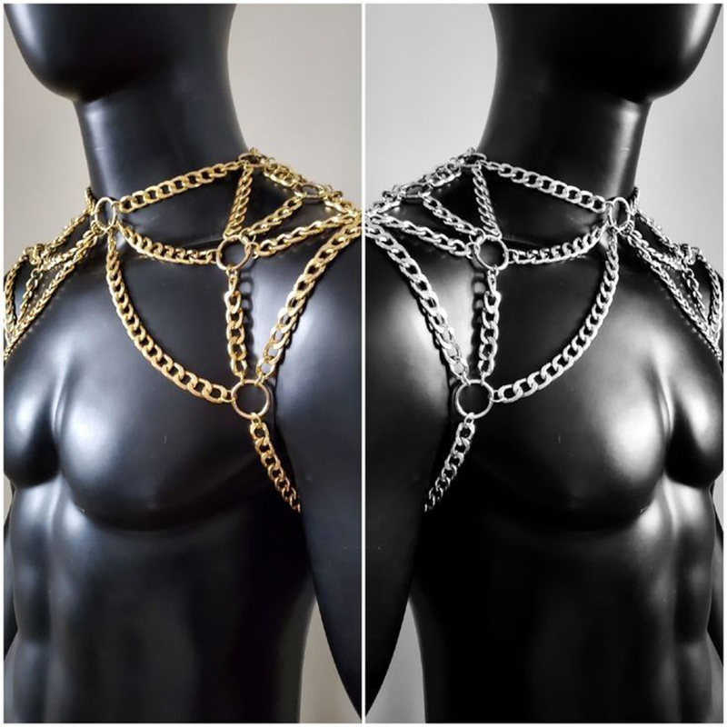 Punk Men Shoulder Body Chain B - đánh giá và giá Men Accessories Silver