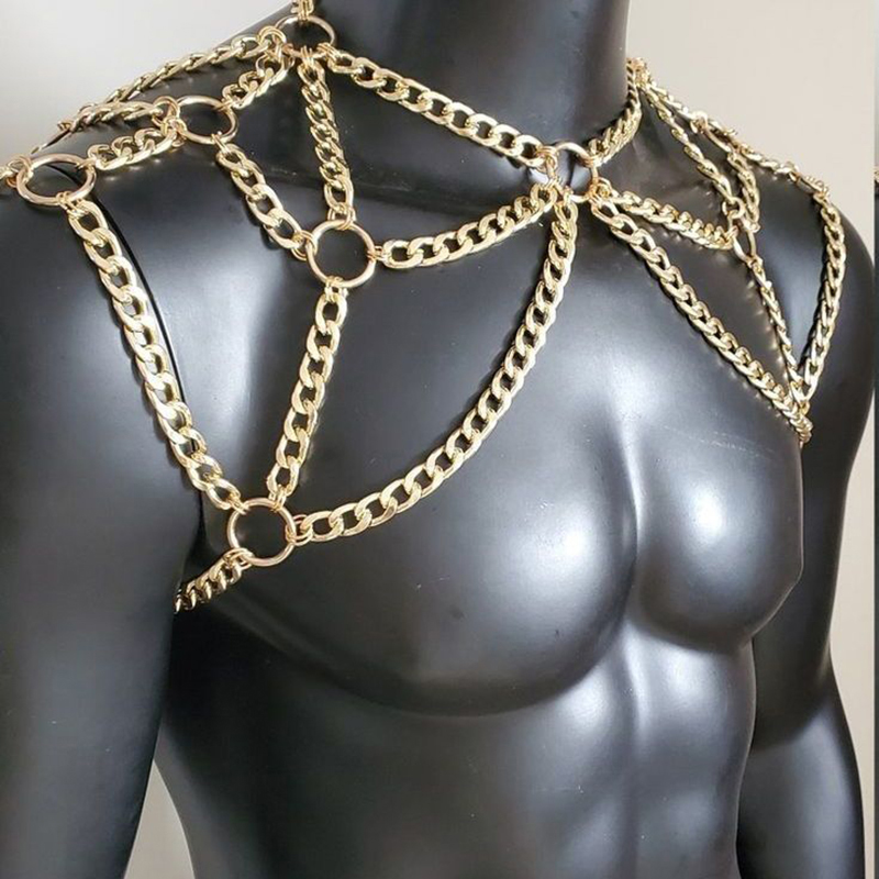 Punk Men Shoulder Body Chain B - đánh giá và giá Men Accessories Silver