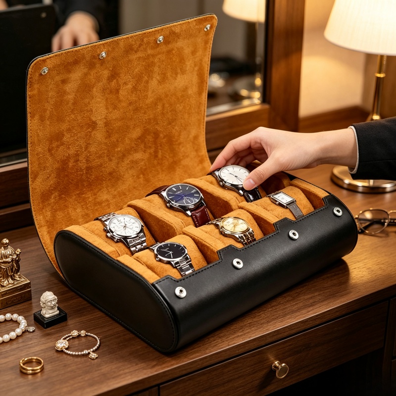 6 Slots Portable Watch Roll Tr - đánh giá và giá Men Accessories Organiser