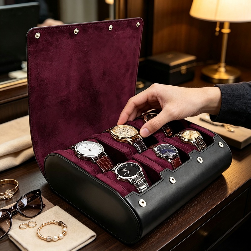 6 Slots Portable Watch Roll Tr - đánh giá và giá Men Accessories Organiser