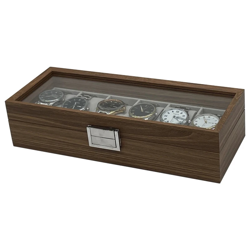 Black Walnut Wooden 6-Slot Wat - đánh giá và giá Men Accessories Organiser