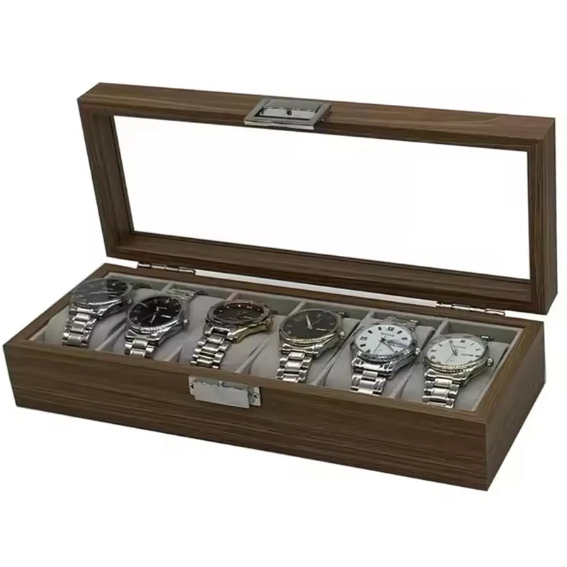 Black Walnut Wooden 6-Slot Wat - đánh giá và giá Men Accessories Organiser