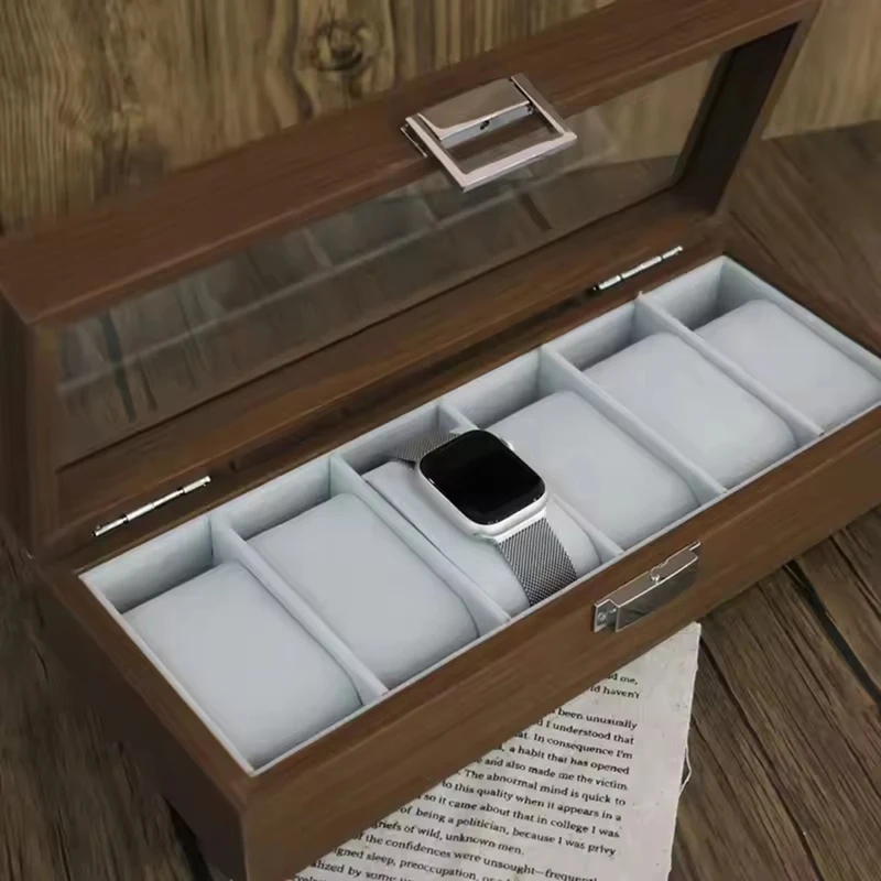 Black Walnut Wooden 6-Slot Wat - đánh giá và giá Men Accessories Organiser