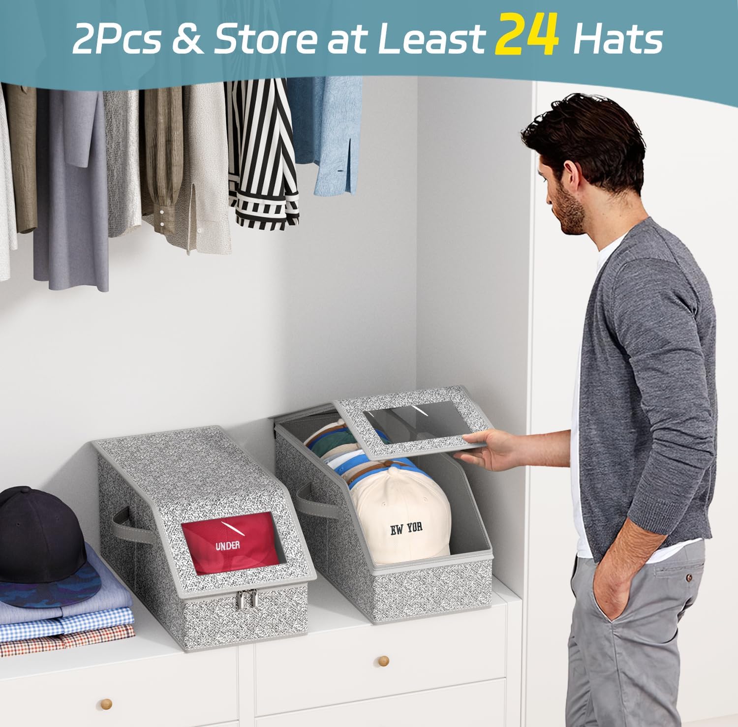 AOODA 2 PCS Stackable Hat Stor - đánh giá và giá Men Accessories Organiser