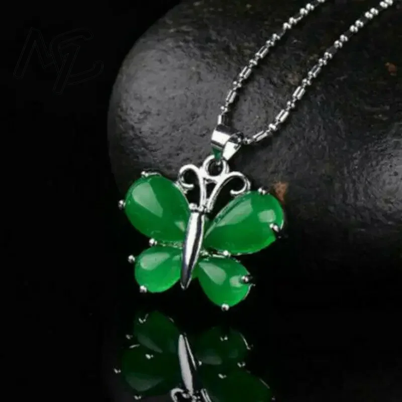 S925 Silver Green Jade Butterf - đánh giá và giá Men Accessories Silver