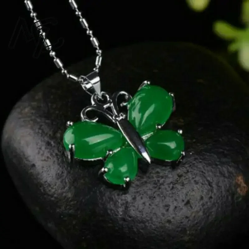 S925 Silver Green Jade Butterf - đánh giá và giá Men Accessories Silver