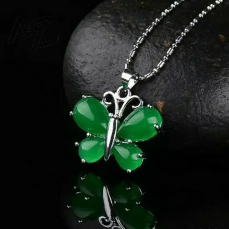 S925 Silver Green Jade Butterf - đánh giá và giá Men Accessories Silver