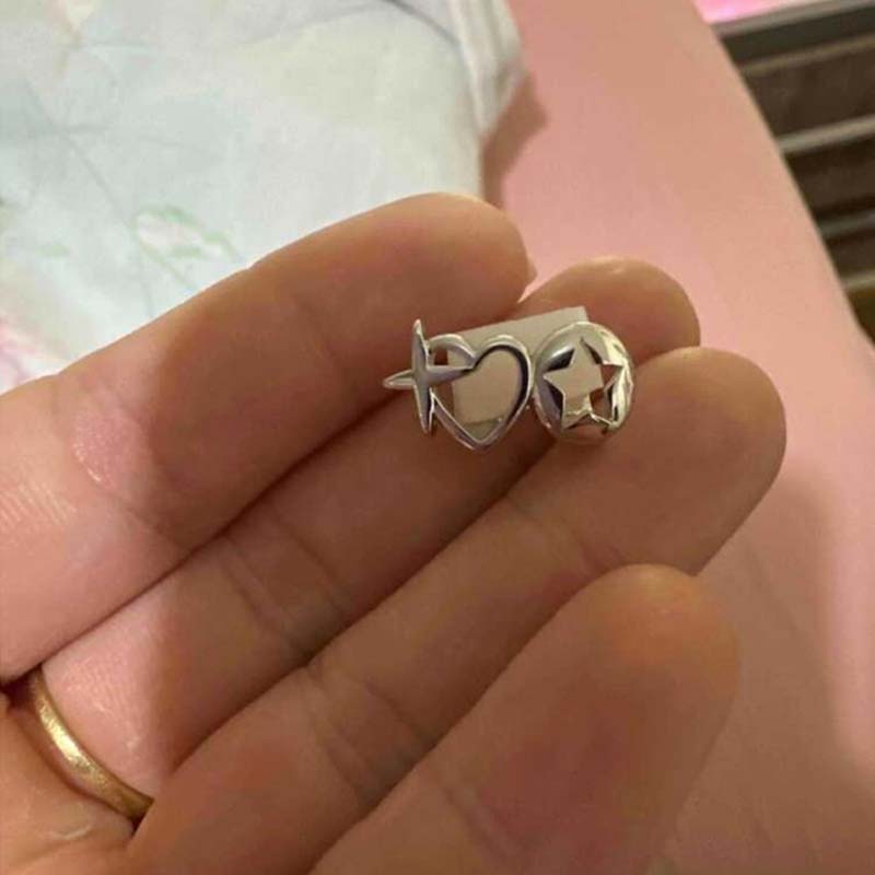Punk Hip Hop Hollow Heart Teet - đánh giá và giá Men Accessories Silver